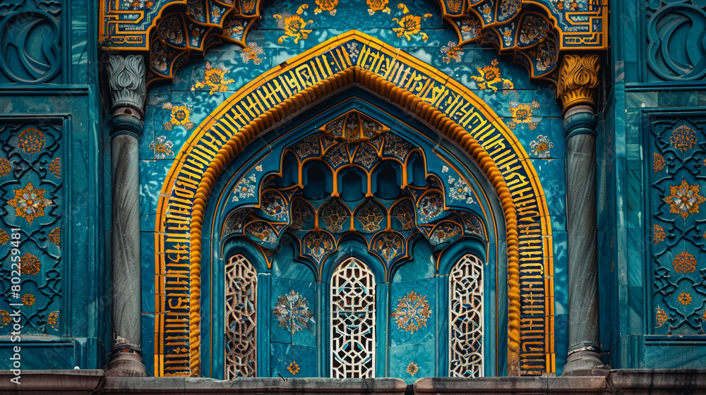 A pattern reflecting the intricate tile work of the Blue Mosque.
