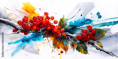 background picture with berries  a simple image of berry bushes  raspberries  strawberries and cherries