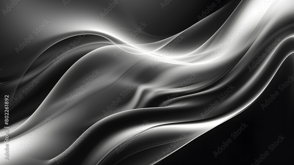 Black white smooth pastel glowing color wave Background. Generative AI.
