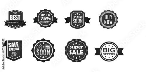 set of vintage labels color black