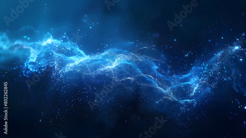 Blue gradient background grainy glowing blue light abstract glowing color wave Background. Generative AI.