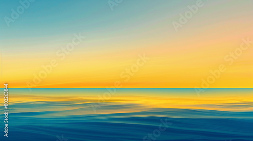 Behold a dawn gradient landscape pulsating with energy, as radiant yellows transition into deep ocean blues, setting the stage for captivating graphic elements.