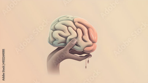 hands holding brain