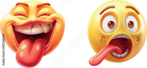 Emoji Stuck Out Tongue. Round fun character for chat