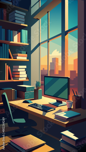 modern office vector illustration