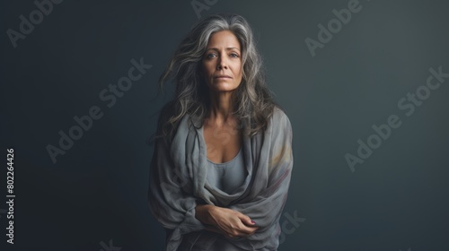 Depressed sad mid age woman alone at home, upset insecure vulnerable woman feeling frustrated powerless anxious suffer from anxiety and depression.