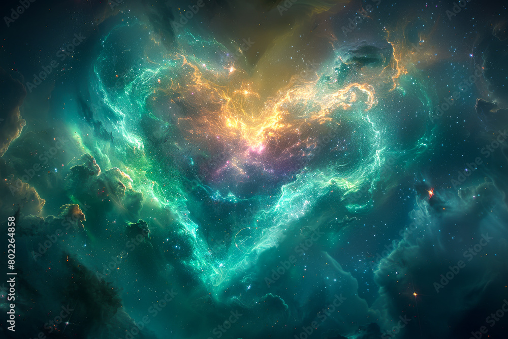 Enchanting Heart Shaped Nebula Illuminates Cosmic Infinity