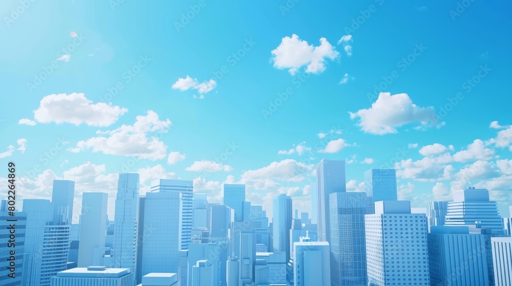 3d urban abstract background with blue sky and lack buildings futuristic city panorama illustration. 3d urban abstract background with blue sky and lack buildings futuristic city panorama illustration.