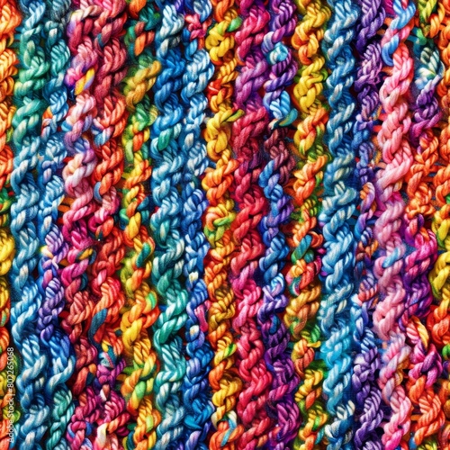 Seamless patterns, braids of crochet and crochet threads background © nikola-master