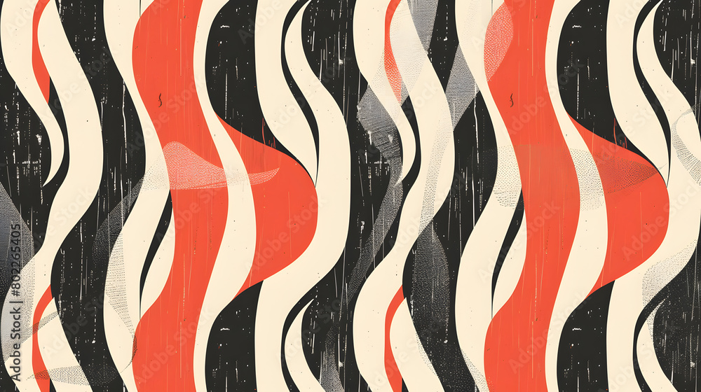 Curve lines ribbons wavy seamless pattern background. Generative AI. Curve lines ribbons wavy seamless pattern background. Generative AI.