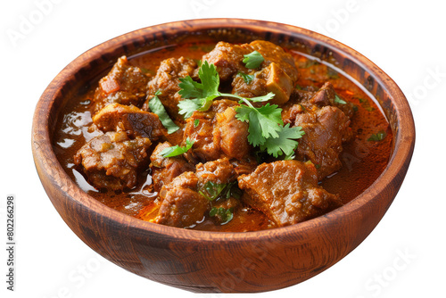 Indian Rogan Josh Curry with Lamb, Isolated on a Transparent Background