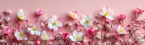 Vibrant Spring Blooms on Delicate Paper Background