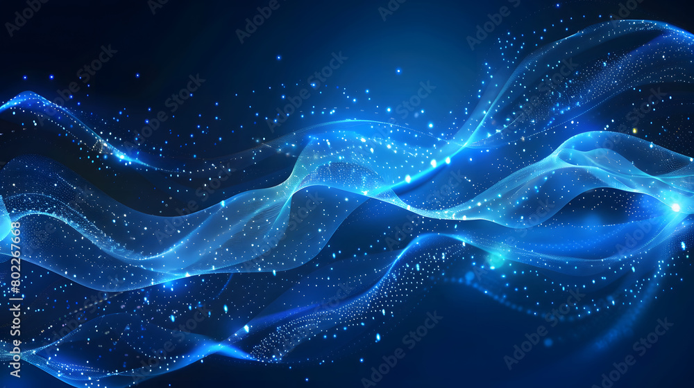 glowing blue light abstract wave pattern Background. Generative AI. glowing blue light abstract wave pattern Background. Generative AI.