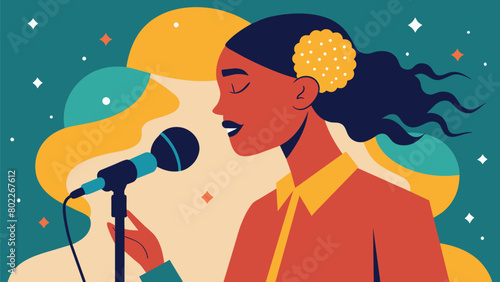 A poetry slam showcasing the powerful and creative voices of neurodivergent writers highlighting their cultural heritage and identities.. Vector illustration