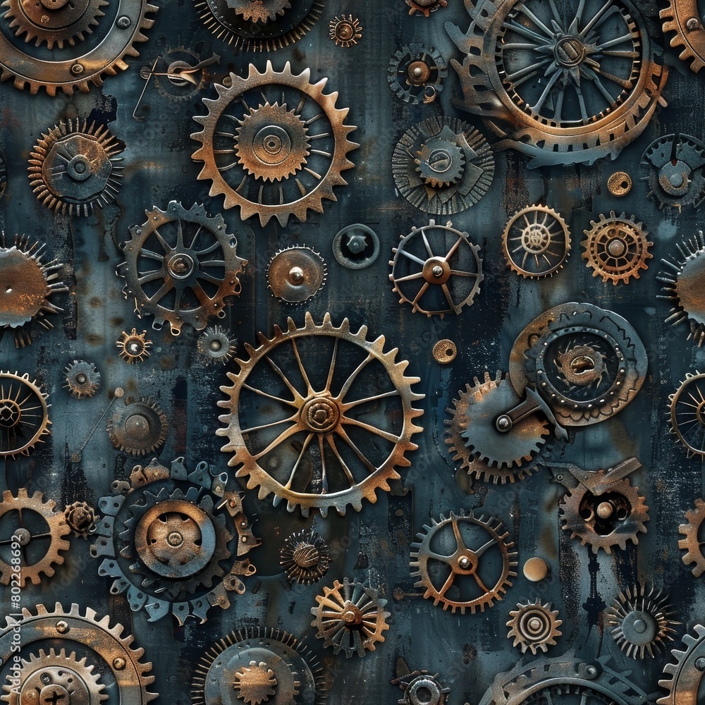 Steampunk Machinery seamless pattern background Steampunk Machinery seamless pattern background