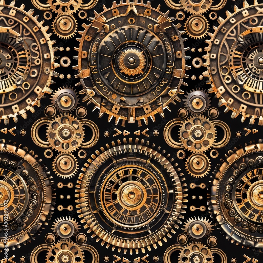 Steampunk Machinery seamless pattern background Steampunk Machinery seamless pattern background