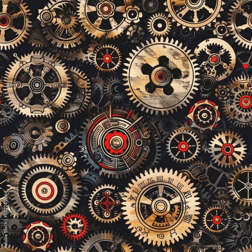 Steampunk Machinery seamless pattern background Steampunk Machinery seamless pattern background