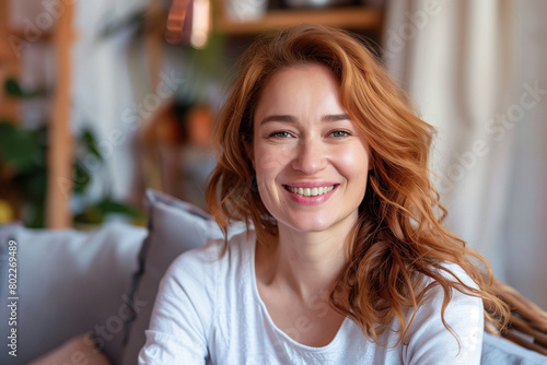 A middle-aged woman at home