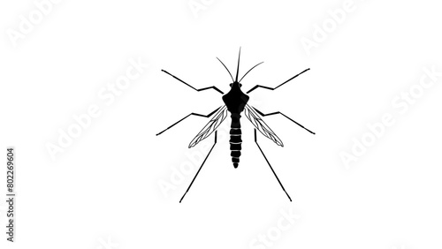 Mosquitoes emblem, black isolated silhouette