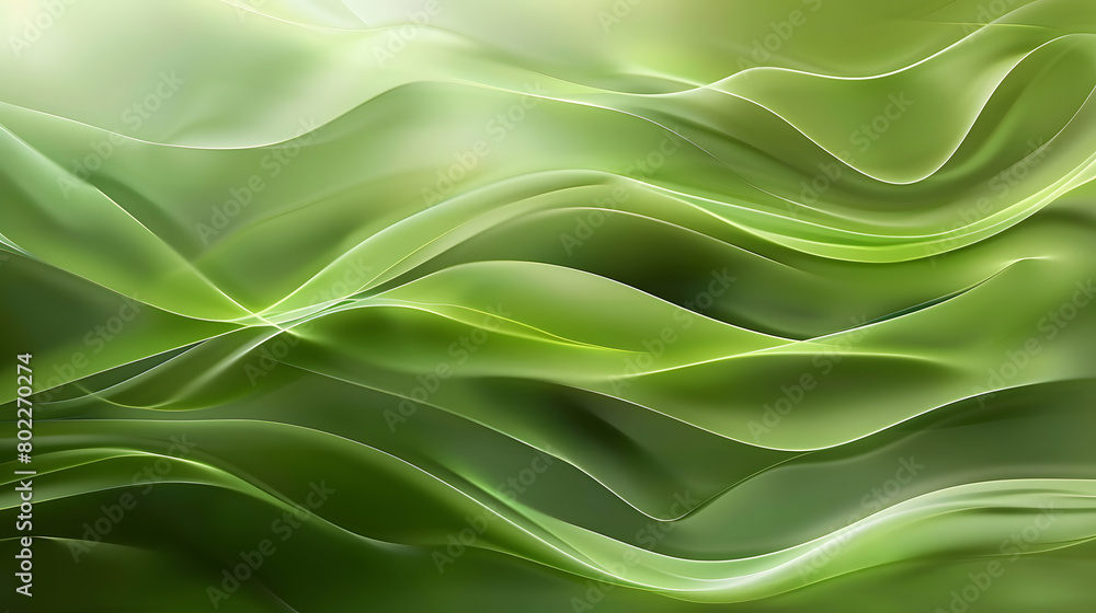 Obraz premium Green Waves Background. Generative AI.