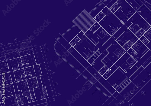 Floor plan designed building on the drawing.