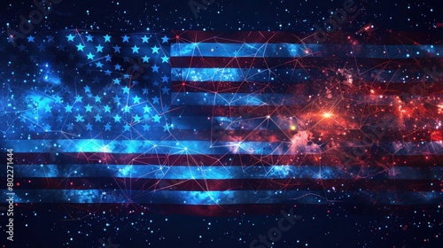 Thin Blue Line American Flag Created with AI Technology