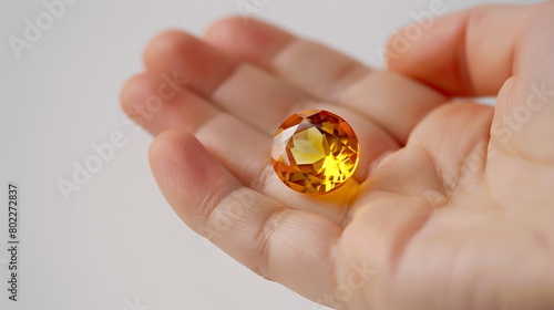 Wallpaper Mural Sapphire gemstone on hand. AI Generative. Torontodigital.ca