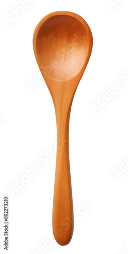Brown wooden spoon, transparent background