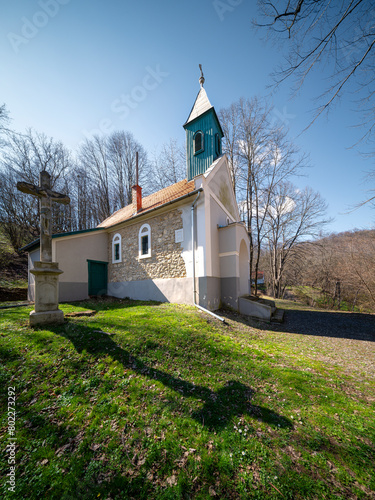 Saint Martin (Hungarian name is Szent Marton templom) church in Mecsek hill, Hosszuheteny village. This place is a part of the Obanya gorge hiking trip. photo