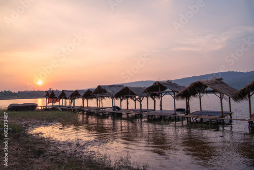 Beautiful  View at sunset. Tha Krabak reservoir Sa Kaeo Province  Thailand.
