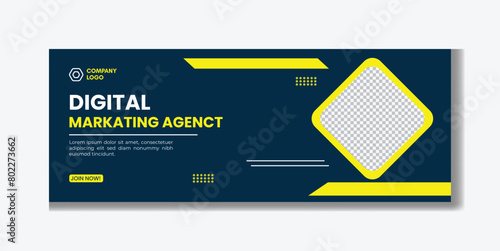 Digital Marketing Agency facebook cover photo web banner social media linkedin post design template