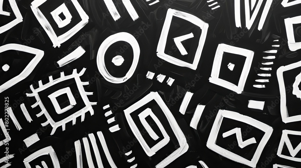 Afro Beats Tribal pattern in Black And White Afro Beats Tribal pattern in Black And White