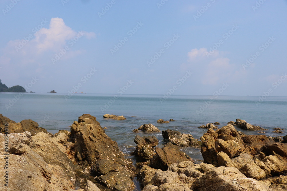 Rocks along the sea coast,beautiful place in sounthern Thailand,Ranong province. Rocks along the sea coast,beautiful place in sounthern Thailand,Ranong province.