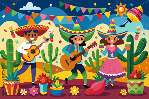 Colorful Cinco de Mayo Celebration Vector Illustration