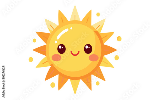 A cartoon sun with a smiling face
