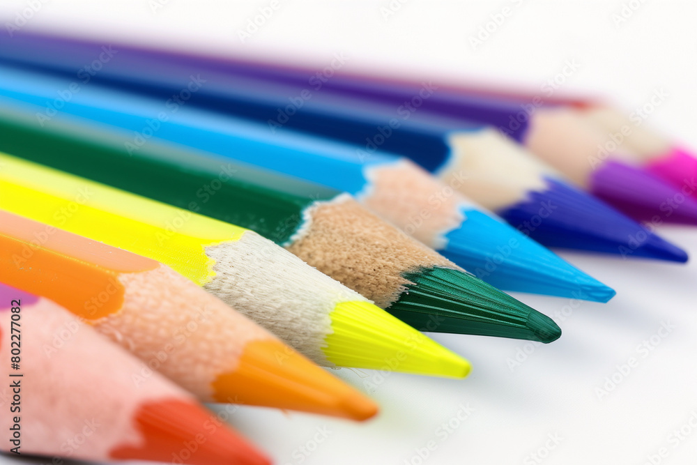 color pencils on white background color pencils on white background