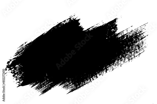 Black brush stroke on empty background