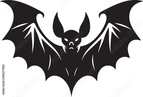 Halloween black bats flying silhouette.