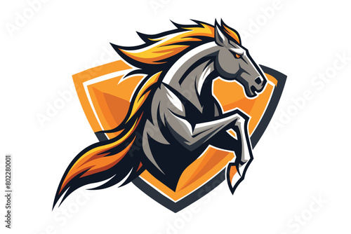 A horse with its head down and its mane and tail flying in the air