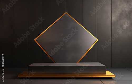 Modern rich black mock up scene podium product presentation background concept © Ammar Anwar 