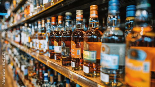 Wallpaper Mural Rows of numerous bottles with hard alcohol Torontodigital.ca