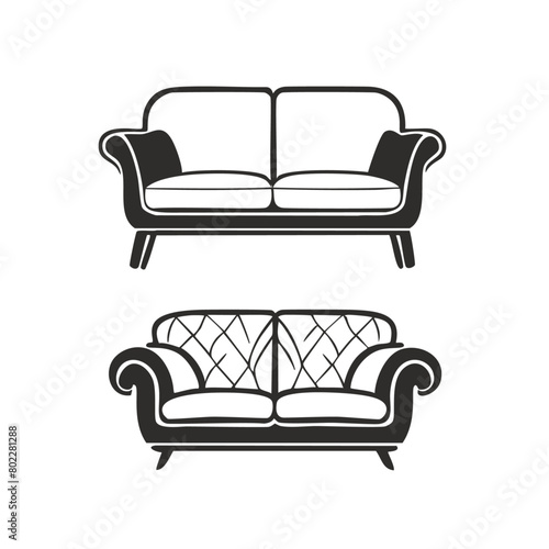 Icon sofa isolated on white background