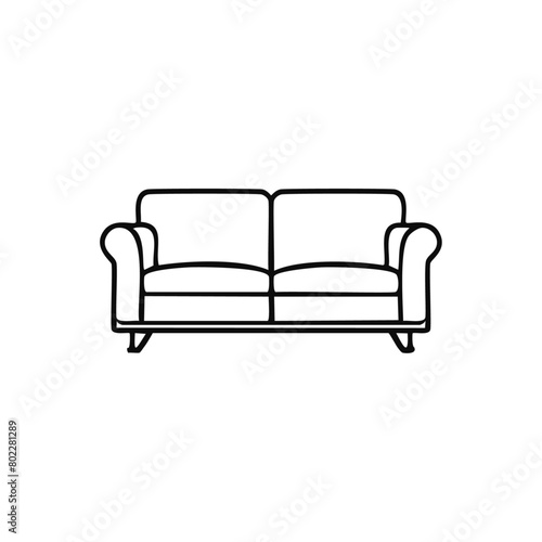 Minimalist Sofa Line Art Illustration - Modern Couch Design for Home Decor