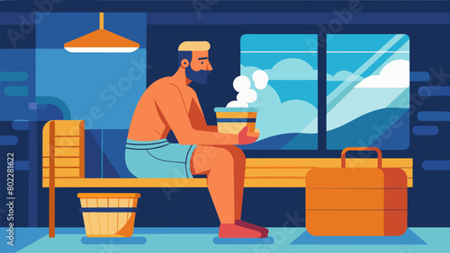 A commuter makes a stop at a public sauna on their way home from work using it as a way to disconnect and release tension before heading home..