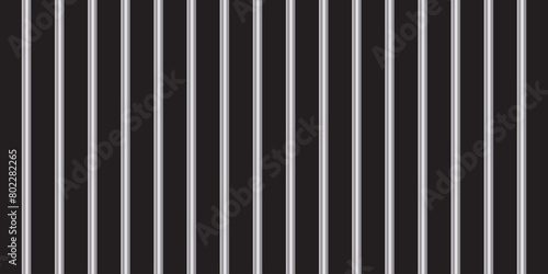 Prison bars realistic metal transparent background.