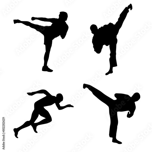 silhouette of a person exercising icon set