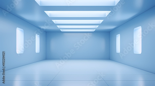 blue empty room