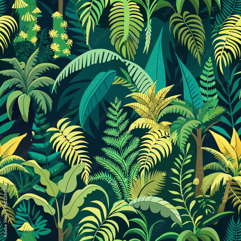 illustration of tropical forest