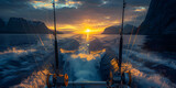 Mastering the Art of Boat Fishing at Sunrise  Ocean Adventures with Two Rods and Reels 