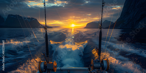 Mastering the Art of Boat Fishing at Sunrise  Ocean Adventures with Two Rods and Reels  photo
